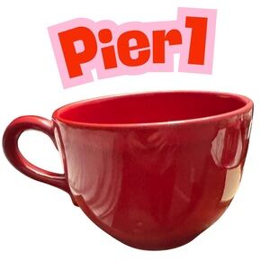 Pier 1 Bold Red Ceramic Soup Mug